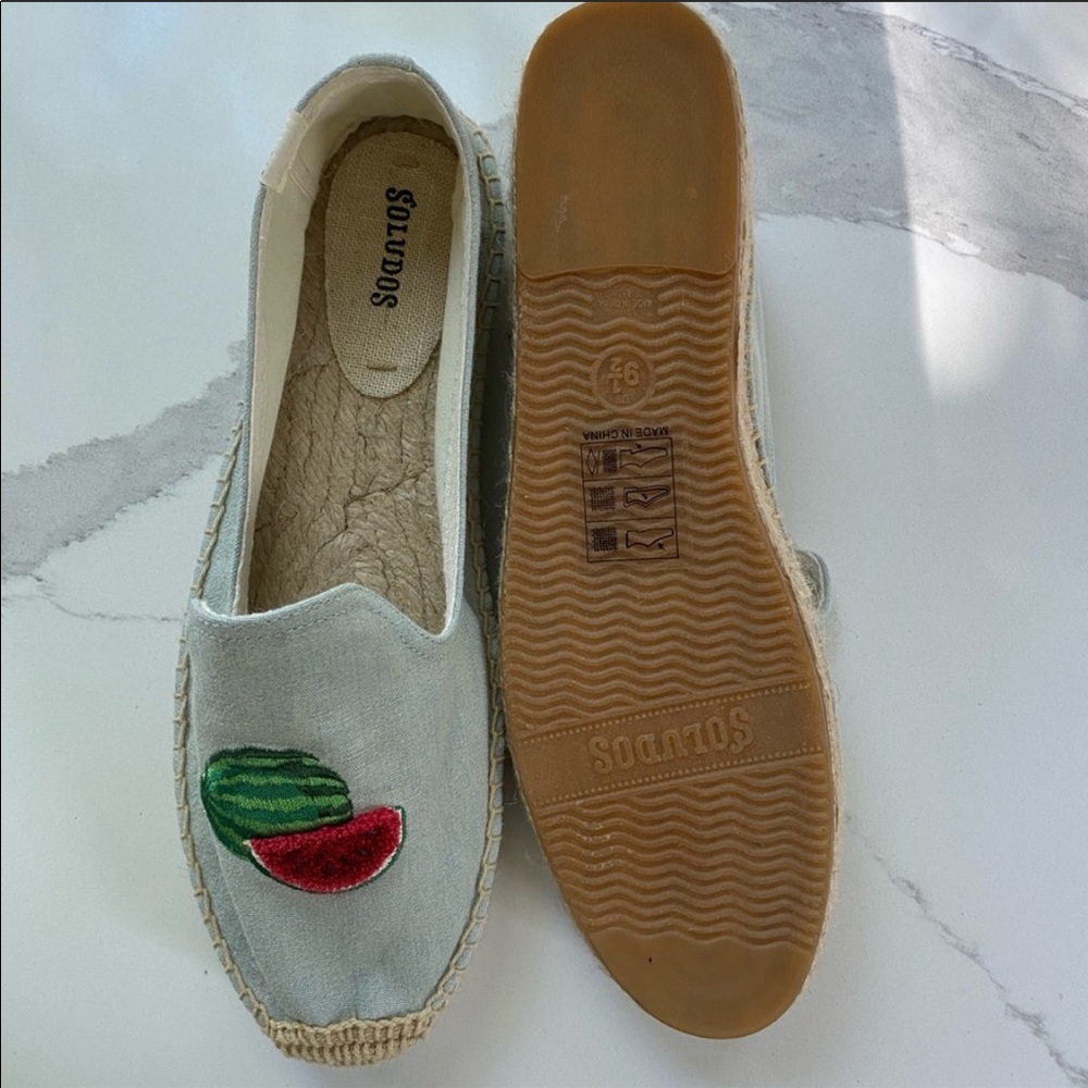 SOLUDOS WATERMELON SHOES 🍉 BLUE ESPADRILLES 9.5 NEW - Picture 4 of 7